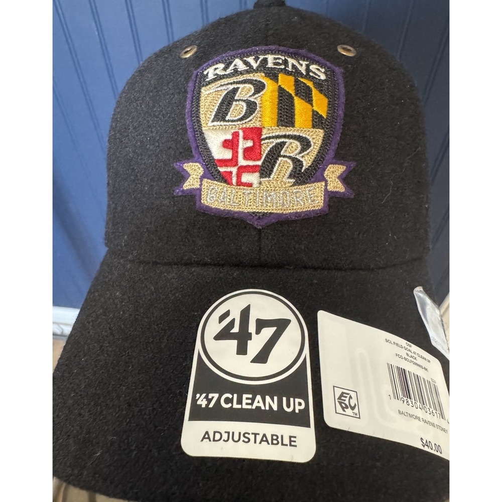 Baltimore Ravens 47 Clean Up Adjustable Cap Stoney Clover Lane Wool Polyester OS